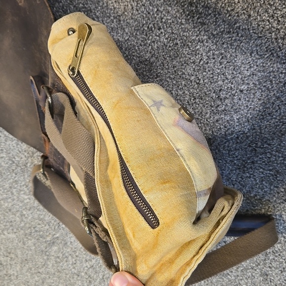 Vintage Selina Vaughan Royal Quality Brown& Tan Men's Bag Backpack - Picture 13 of 15